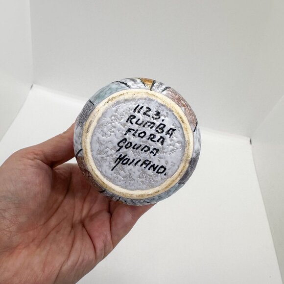 Vtg Flora Gouda Rumba Ceramic Vase Holland Dutch Pottery 50s 60s Atomic MCM - Picture 8 of 9